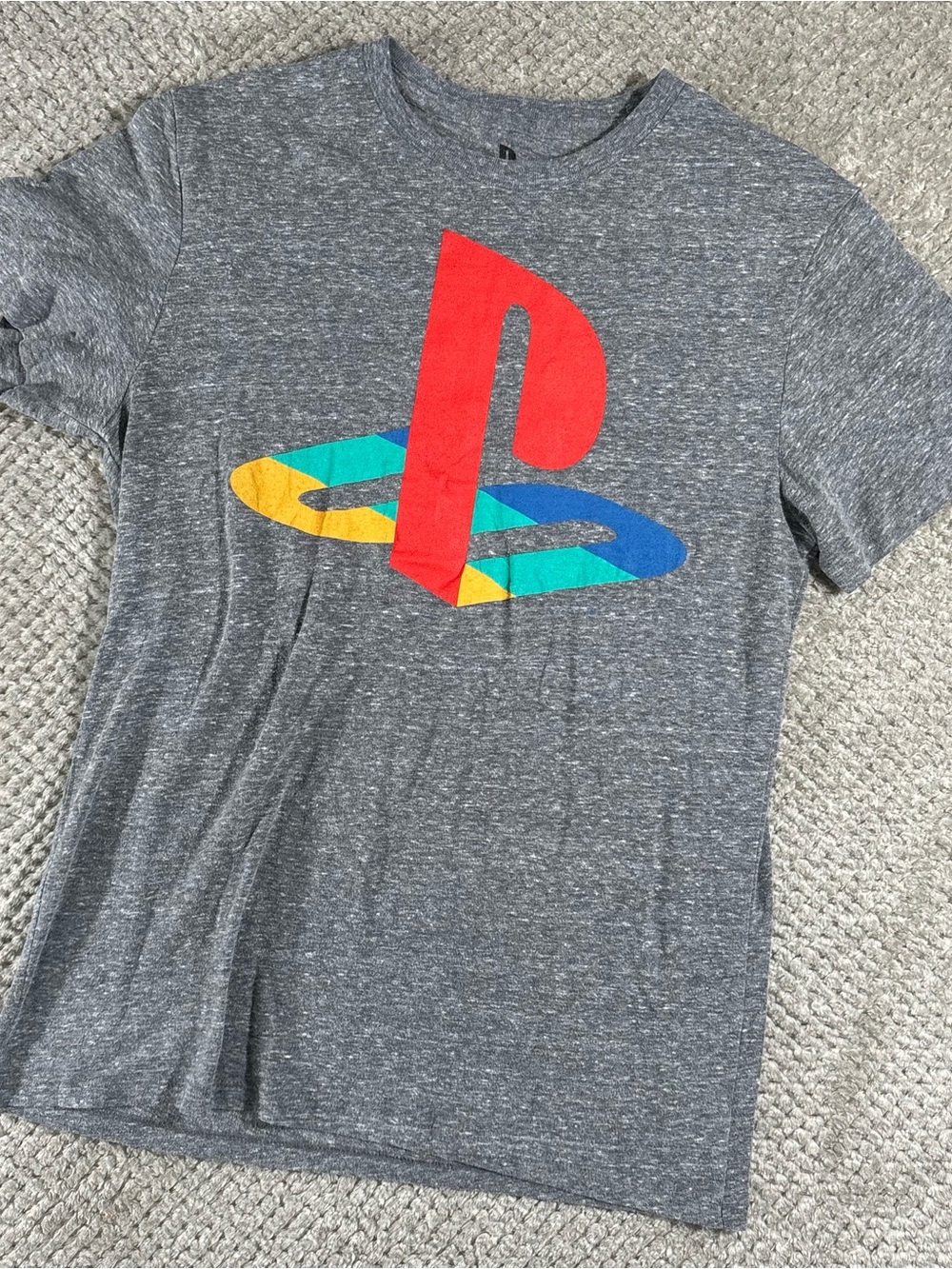 PlayStation Logo Tshirt Women’s Small Gray T Shirt Official Gaming Graphic Tee